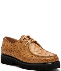 Marc Nolan Men's Montana Woven Leather Moc Toe Derby Oxfords