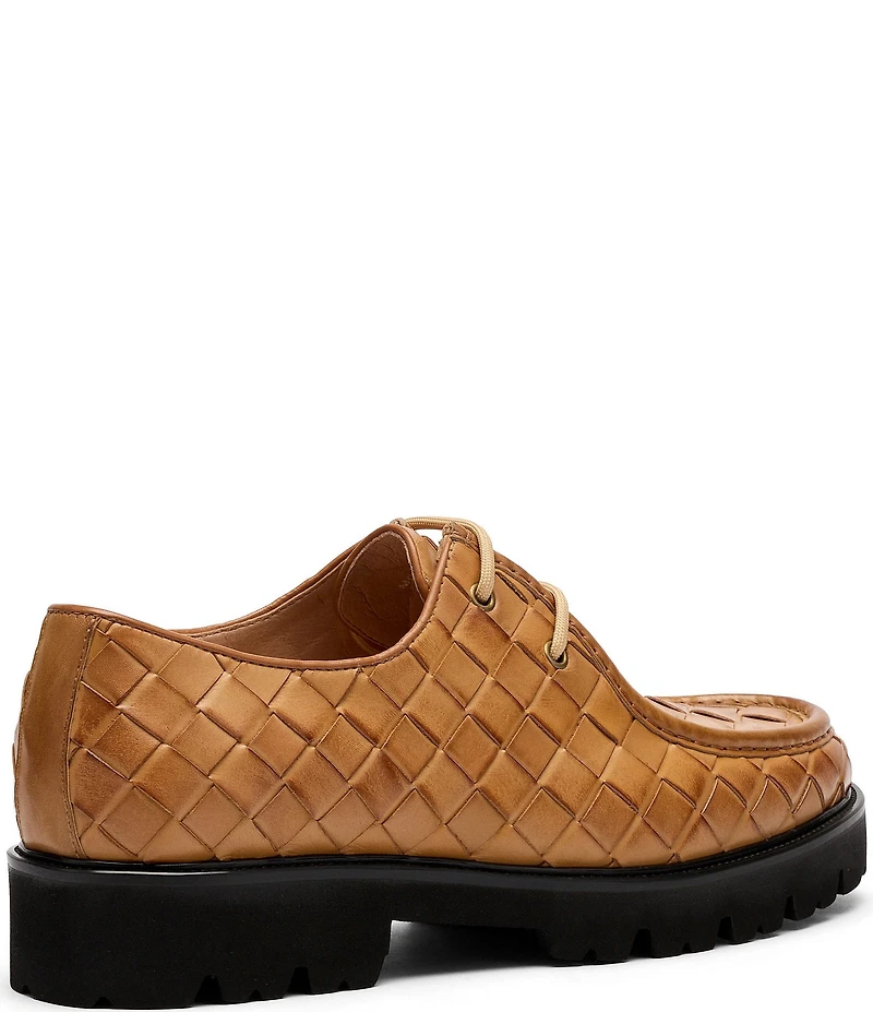 Marc Nolan Men's Montana Woven Leather Moc Toe Derby Oxfords
