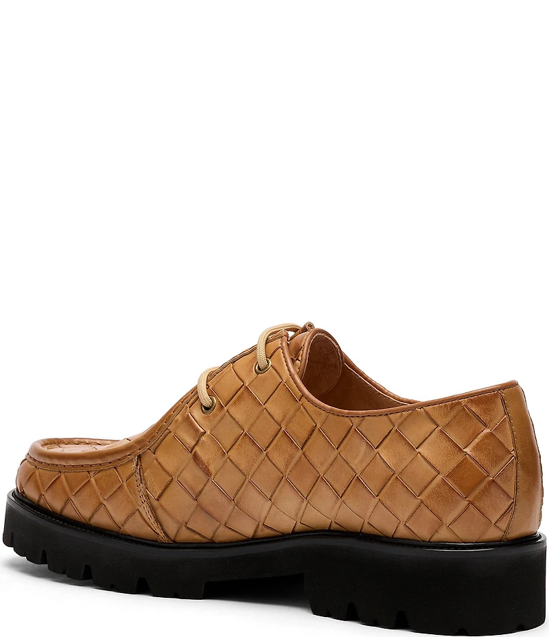 Marc Nolan Men's Montana Woven Leather Moc Toe Derby Oxfords
