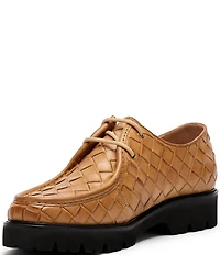 Marc Nolan Men's Montana Woven Leather Moc Toe Derby Oxfords