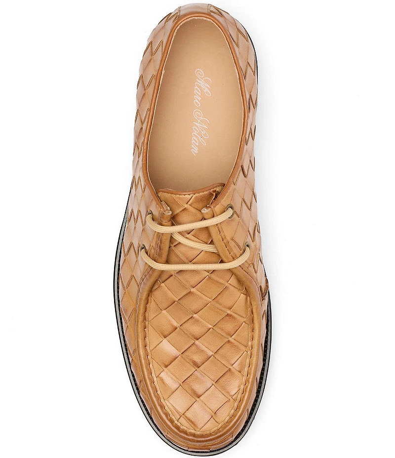 Marc Nolan Men's Montana Woven Leather Moc Toe Derby Oxfords