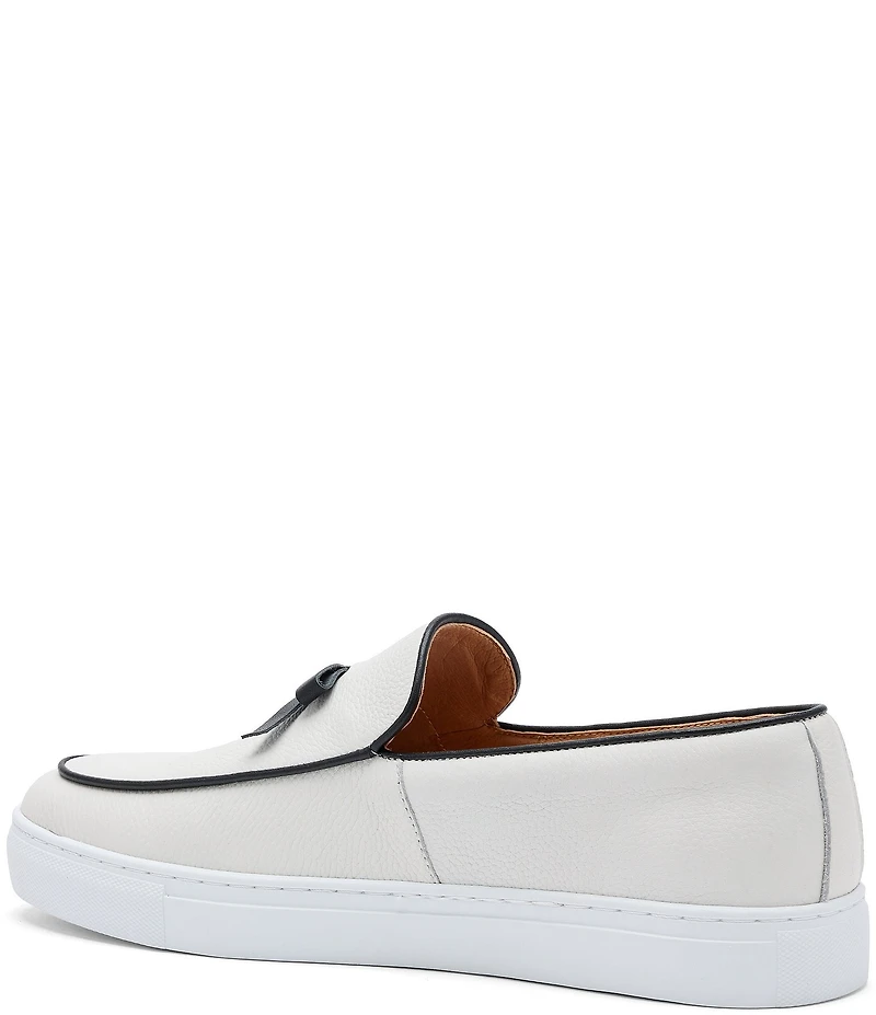 Marc Nolan Men's Odell Leather Bow Detail Belgian Loafer Sneakers