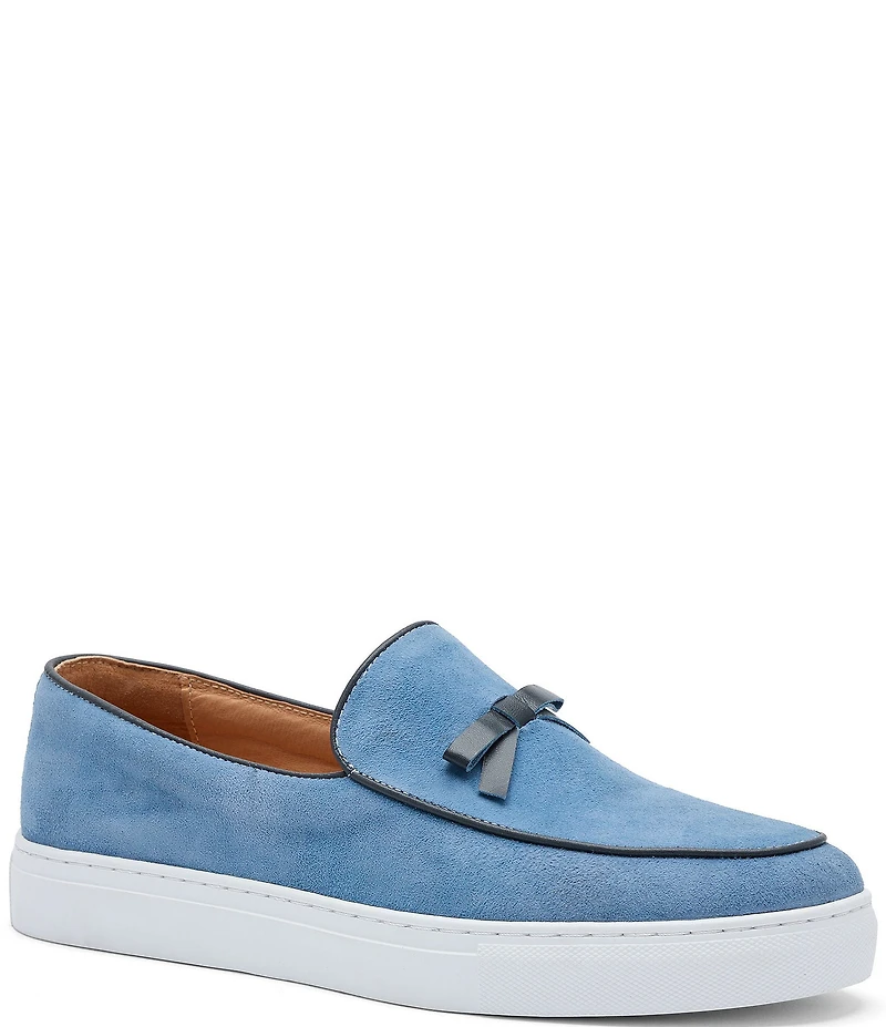 Marc Nolan Men's Odell Suede Bow Detail Belgian Loafer Sneakers
