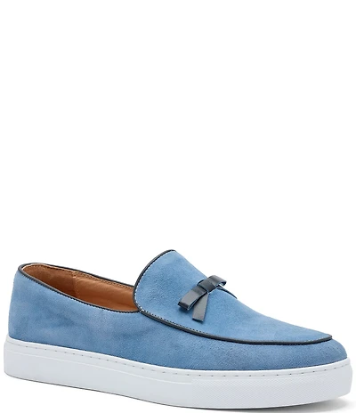 Marc Nolan Men's Odell Suede Bow Detail Belgian Loafer Sneakers