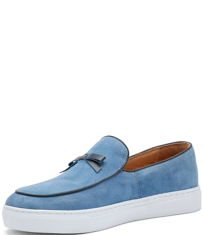 Marc Nolan Men's Odell Suede Bow Detail Belgian Loafer Sneakers
