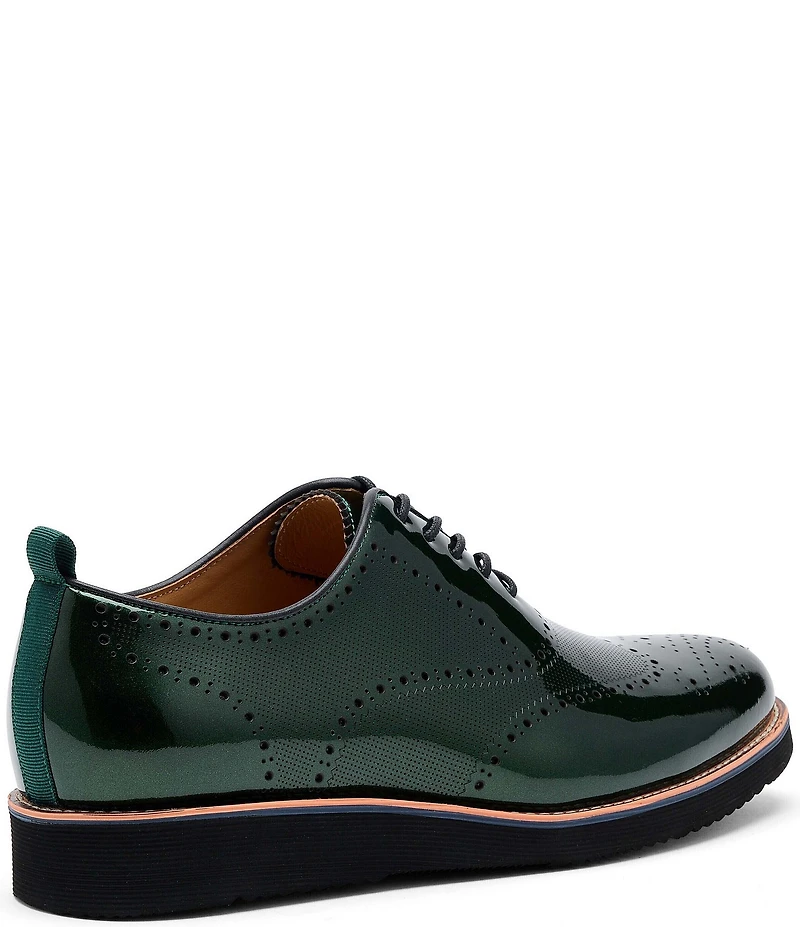 Marc Nolan Oscar Perforated Patent Leather Wholecut Wingtip Brogue Oxfords