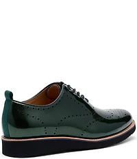 Marc Nolan Oscar Perforated Patent Leather Wholecut Wingtip Brogue Oxfords