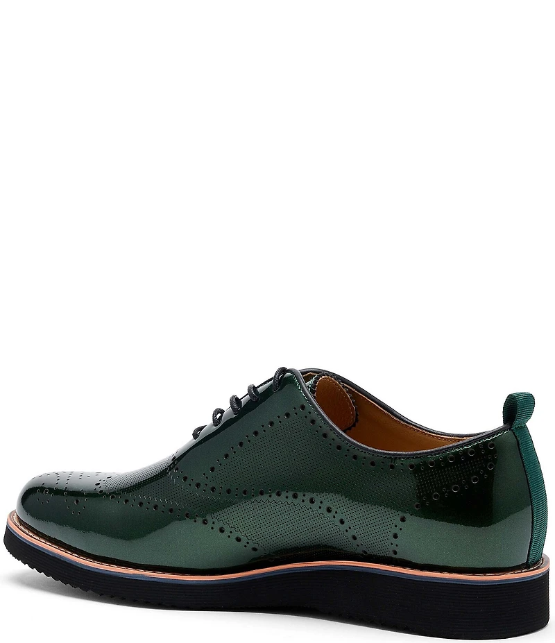 Marc Nolan Oscar Perforated Patent Leather Wholecut Wingtip Brogue Oxfords