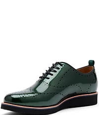 Marc Nolan Oscar Perforated Patent Leather Wholecut Wingtip Brogue Oxfords