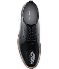 Marc Nolan Oscar Perforated Patent Leather Wholecut Wingtip Brogue Oxfords