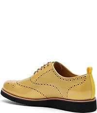 Marc Nolan Oscar Perforated Patent Leather Wholecut Wingtip Brogue Oxfords