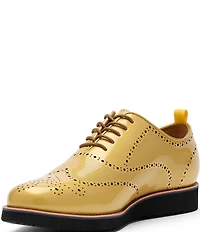 Marc Nolan Oscar Perforated Patent Leather Wholecut Wingtip Brogue Oxfords