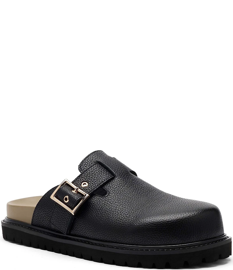 Marc Nolan Men's Shiloh Leather Buckle Hardware Clogs