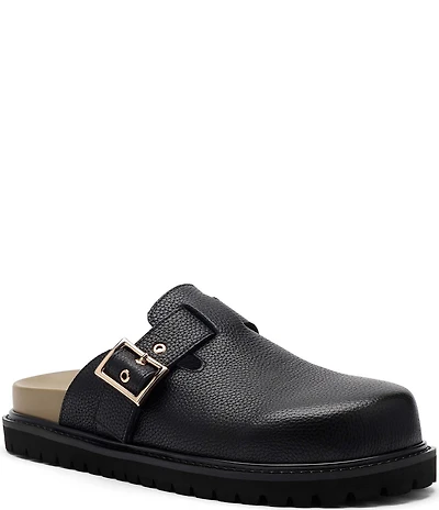 Marc Nolan Men's Shiloh Leather Buckle Hardware Clogs
