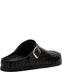 Marc Nolan Men's Solana Brown Woven Leather Backstrap Clogs