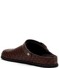 Marc Nolan Men's Solana Brown Woven Leather Backstrap Clogs