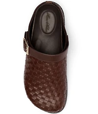 Marc Nolan Men's Solana Brown Woven Leather Backstrap Clogs