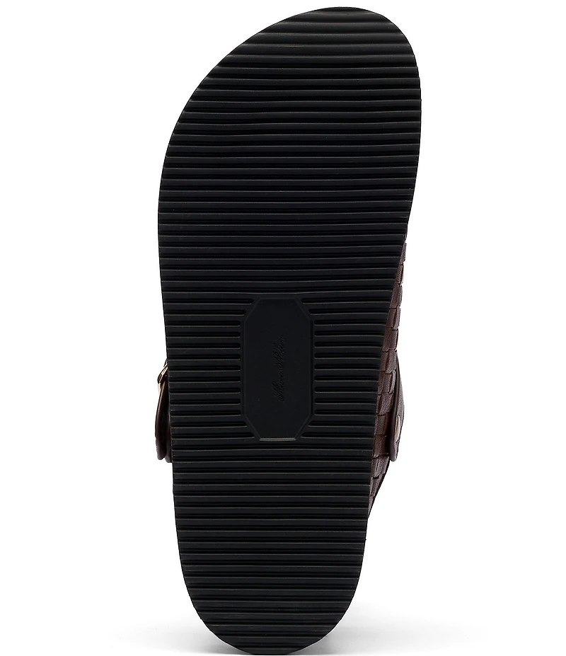 Marc Nolan Men's Solana Brown Woven Leather Backstrap Clogs