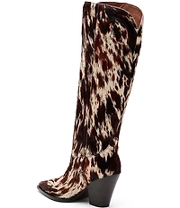 Marc Nolan Women's Belle Cow Print Hair Calf Knee High Boots