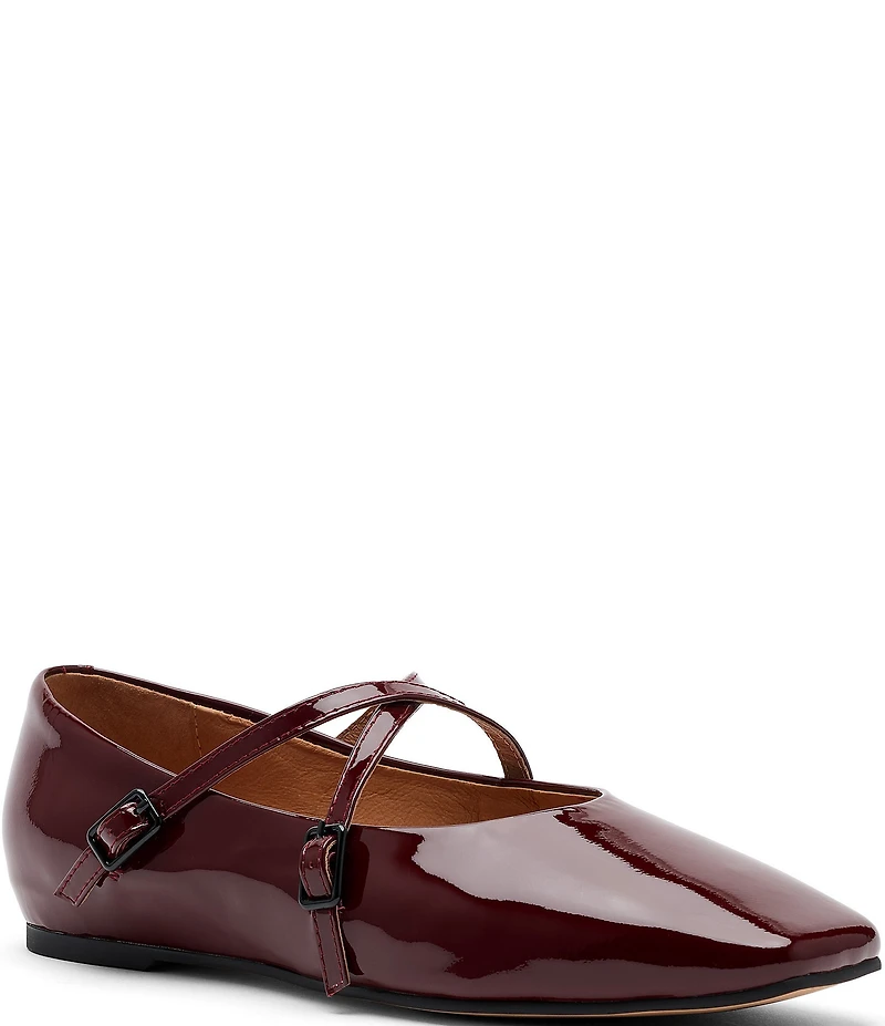 Marc Nolan Women's Billie Patent Leather Mary Jane Cross Strap Flats