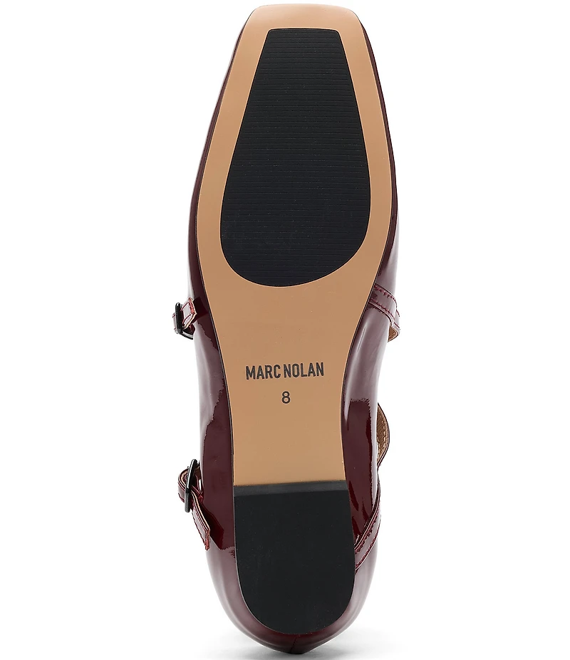 Marc Nolan Women's Billie Patent Leather Mary Jane Cross Strap Flats