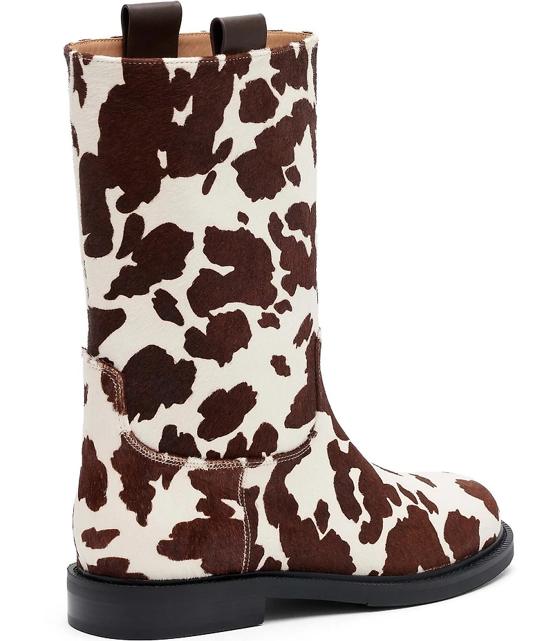 Marc Nolan Women's Blair Cow Print Hair Calf Riding Boots