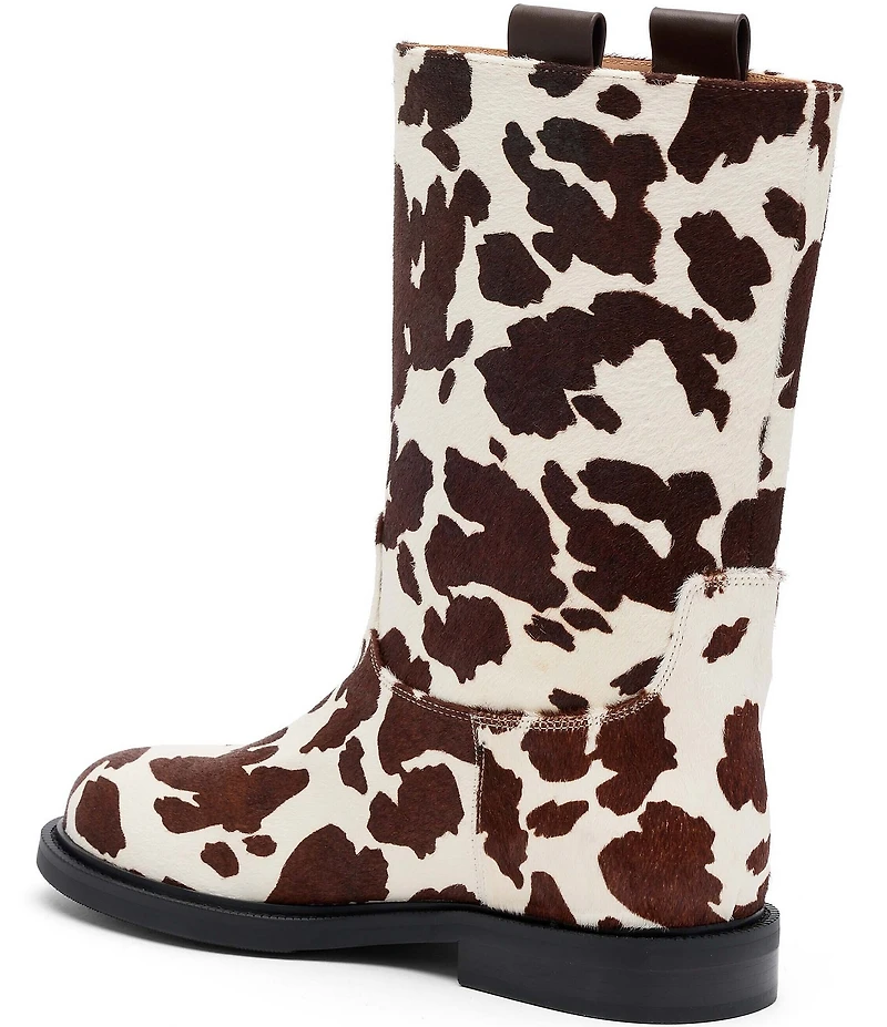 Marc Nolan Women's Blair Cow Print Hair Calf Riding Boots