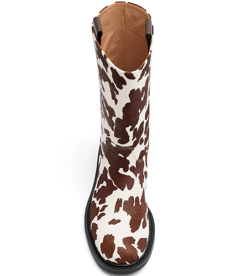 Marc Nolan Women's Blair Cow Print Hair Calf Riding Boots