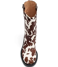 Marc Nolan Women's Blair Cow Print Hair Calf Riding Boots