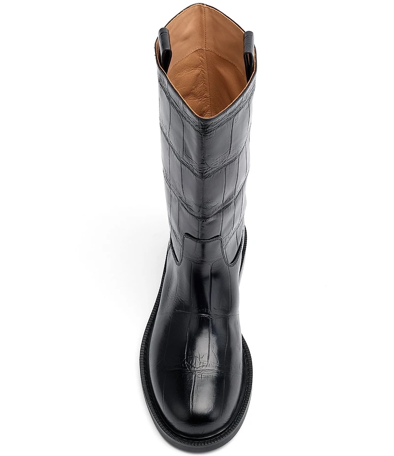 Marc Nolan Women's Blair Croco Embossed Leather Riding Boots