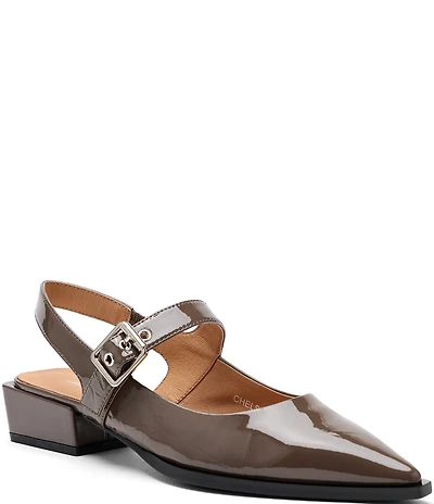Marc Nolan Women's Chelsea Patent Leather Slingback Block Heel Pumps
