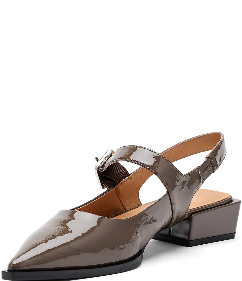 Marc Nolan Women's Chelsea Patent Leather Slingback Block Heel Pumps