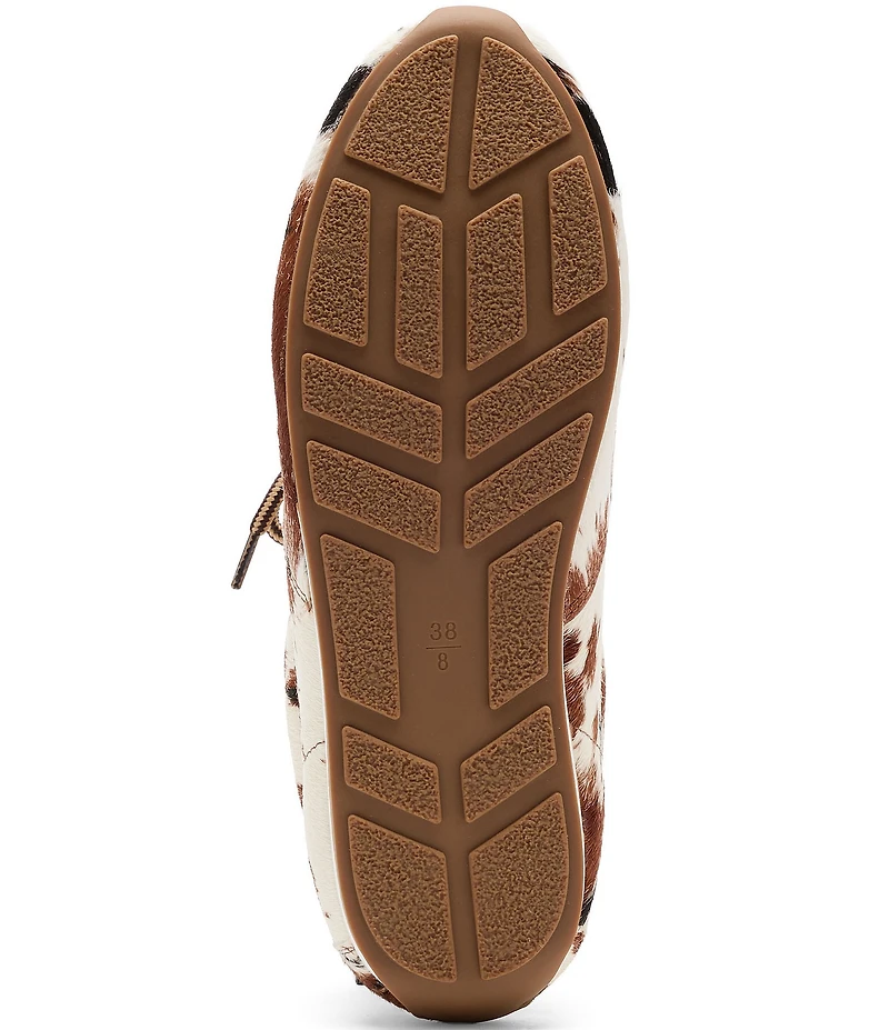 Marc Nolan Women's Colette Cow Print Hair Calf Two Tone Lace Up Sneakers
