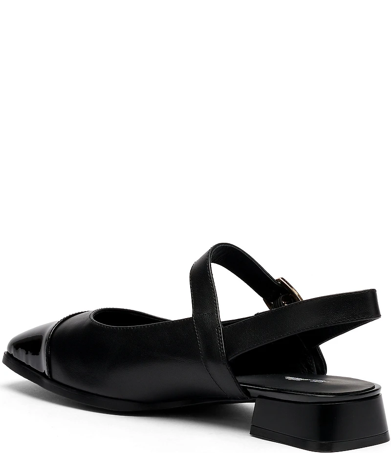 Marc Nolan Women's Cora Leather Mary Jane Lug Slingback Block Heel Pumps