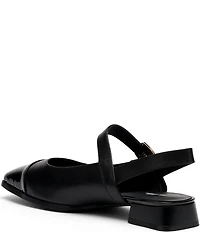 Marc Nolan Women's Cora Leather Mary Jane Lug Slingback Block Heel Pumps