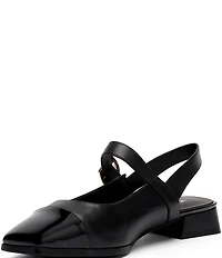 Marc Nolan Women's Cora Leather Mary Jane Lug Slingback Block Heel Pumps