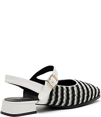 Marc Nolan Women's Cora Woven Leather Mary Jane Lug Slingbacks