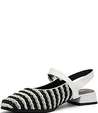 Marc Nolan Women's Cora Woven Leather Mary Jane Lug Slingbacks