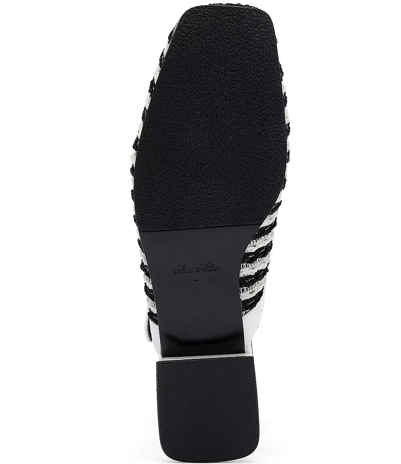 Marc Nolan Women's Cora Woven Leather Mary Jane Lug Slingbacks