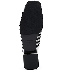 Marc Nolan Women's Cora Woven Leather Mary Jane Lug Slingbacks