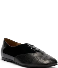 Marc Nolan Women's Crosstown Croco Patent Leather Ballet Sneakers