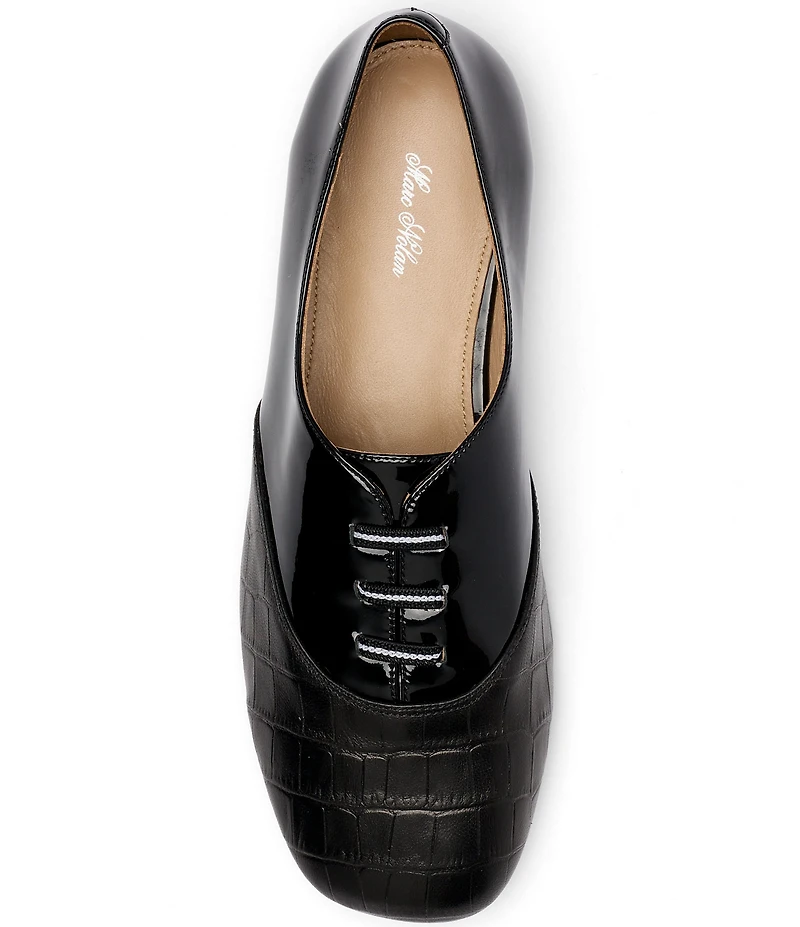 Marc Nolan Women's Crosstown Croco Patent Leather Ballet Sneakers