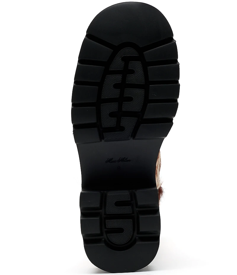 Marc Nolan Women's Daisy Cow Print Hair Calf Lug Sole Tall Western Boots