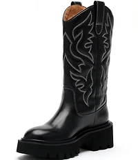 Marc Nolan Women's Daisy Leather Lug Sole Tall Western Boots