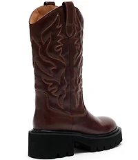 Marc Nolan Women's Daisy Leather Lug Sole Tall Western Boots