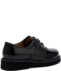 Marc Nolan Women's Demi Croco Leather Block Heel Oxfords