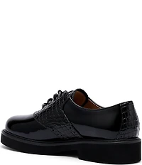 Marc Nolan Women's Demi Croco Leather Block Heel Oxfords