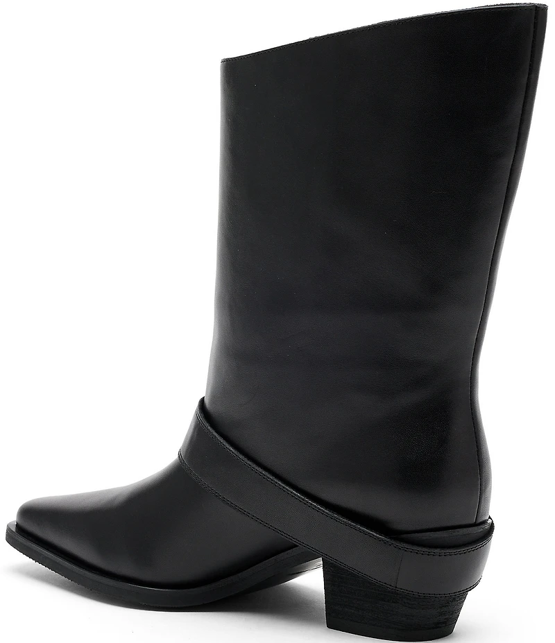 Marc Nolan Women's Donna Leather Western Moto Ankle Boots