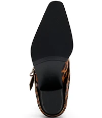 Marc Nolan Women's Donna Leopard Print Hair Calf Western Moto Ankle Boots