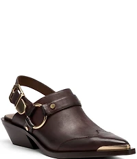 Marc Nolan Women's Frontier Leather Western Slingback Mules